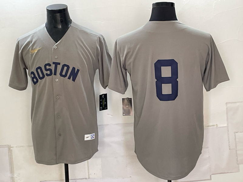 Men Boston Red Sox #8 grey 2026 Nike MLB Jerseys 090700254->boston red sox->MLB Jersey